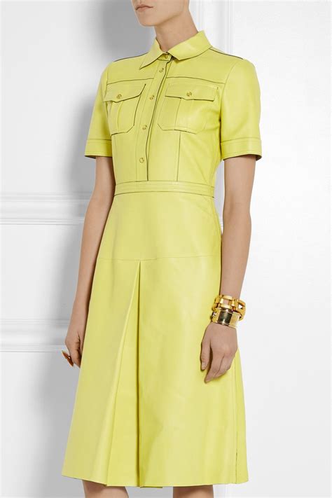 gucci yellow leather dress|Gucci leather jacket online.